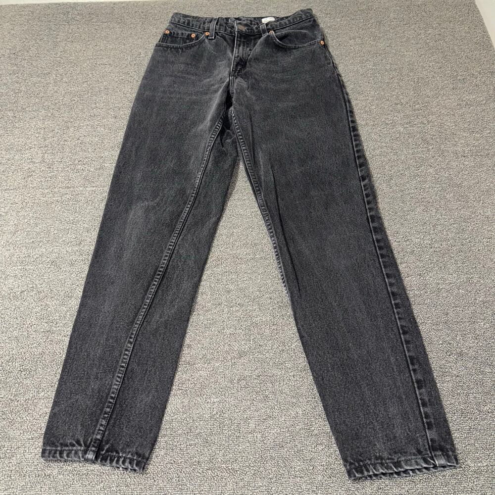 Levis‎ 550 Relaxed Fit Tapered Leg Jeans Black High Waisted Vintage USA 7 M JR